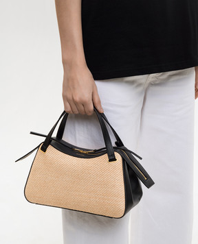 Jil Sander Beige woven trapeze bag J07WG0109P8933