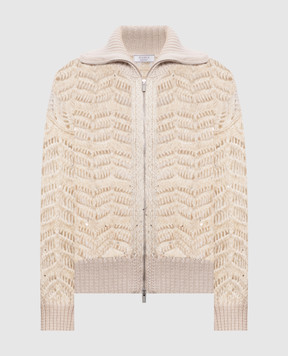 Peserico Beige cardigan with sequins A99238F03E9243