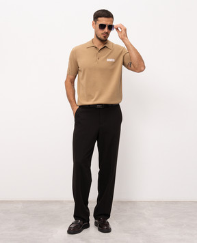 Givenchy Beige polo shirt with logo patch BML0144YPF