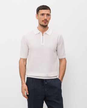 Peserico Ivory polo with linen pattern R59473F129108N