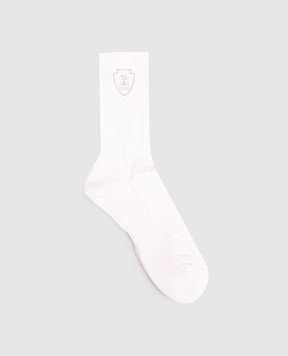 Brunello Cucinelli White socks with emblem MCS95585T