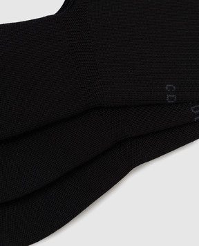CDLP Set of black socks with a logo pattern MSO007011803