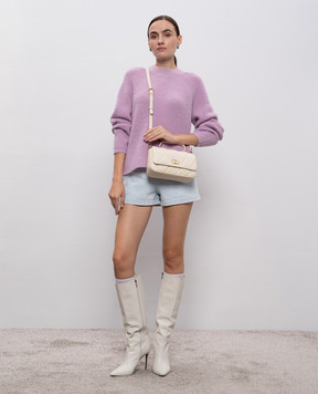 Twinset Purple alpaca sweater with logo 252TT3060