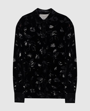 Asceno Maya black velvet shirt T063F65C01
