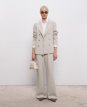 MooRER Gray double-breasted jacket ALERIAPAR