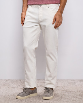 Brunello Cucinelli White jeans with logo M277PD3210