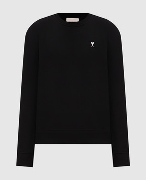 Ami Paris Black sweatshirt with embroidery HSW763730