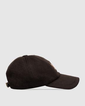 Max Mara ORDINE dark brown cashmere cap MXAORDINE