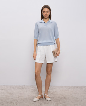 Agnona Blue wool polo shirt K3110660B180P