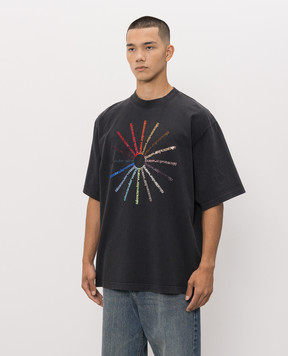 Alexander Wang Black T-shirt with crystals UCC3261927