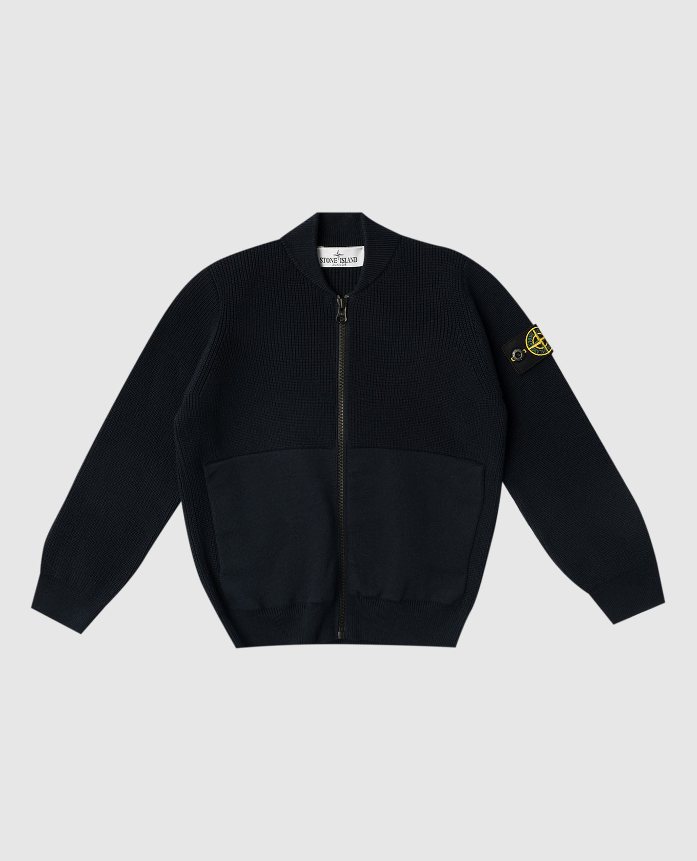 

Blue cardigan with logo patch Stone Island