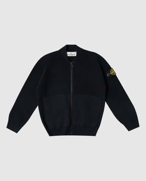 Stone Island Blue cardigan with logo patch L1S165100006S00D868