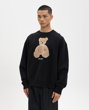 Palm Angels Black sweatshirt with Bear patch PMBA08HS26FLE009