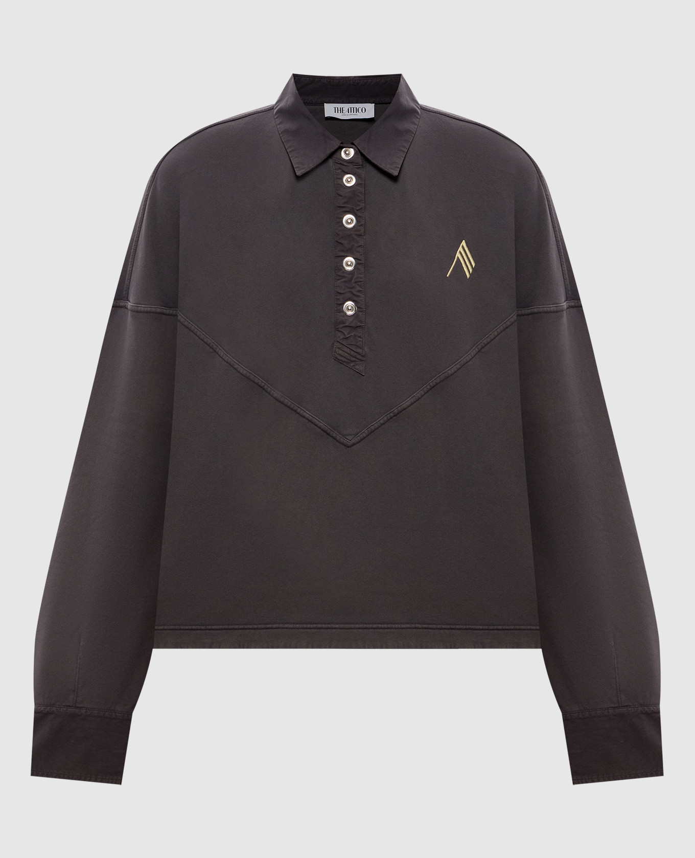 Sudadera gris con cuello tipo polo