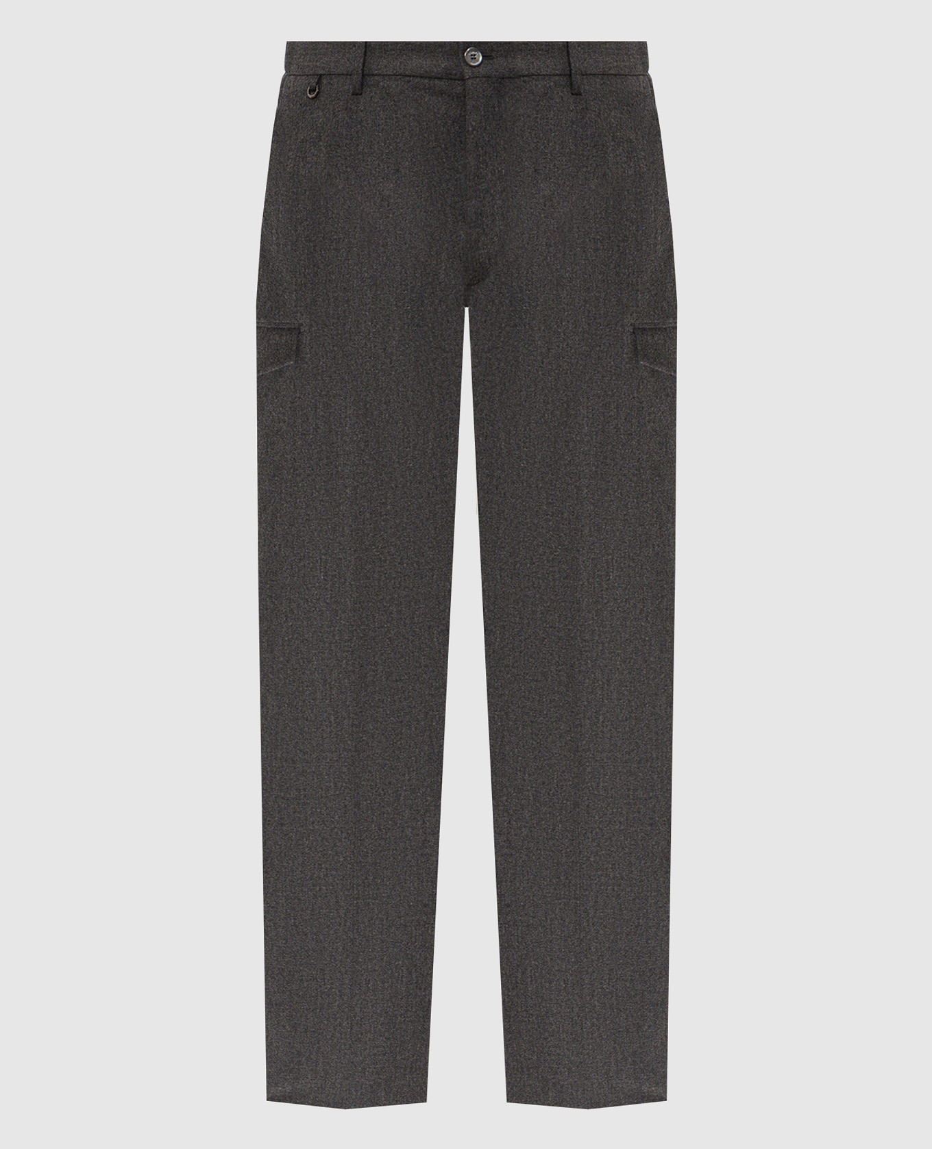 Gray wool and cashmere cargo pants