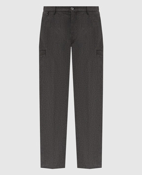 Stefano Ricci Gray wool and cashmere cargo pants M1T6300060WCEA1V