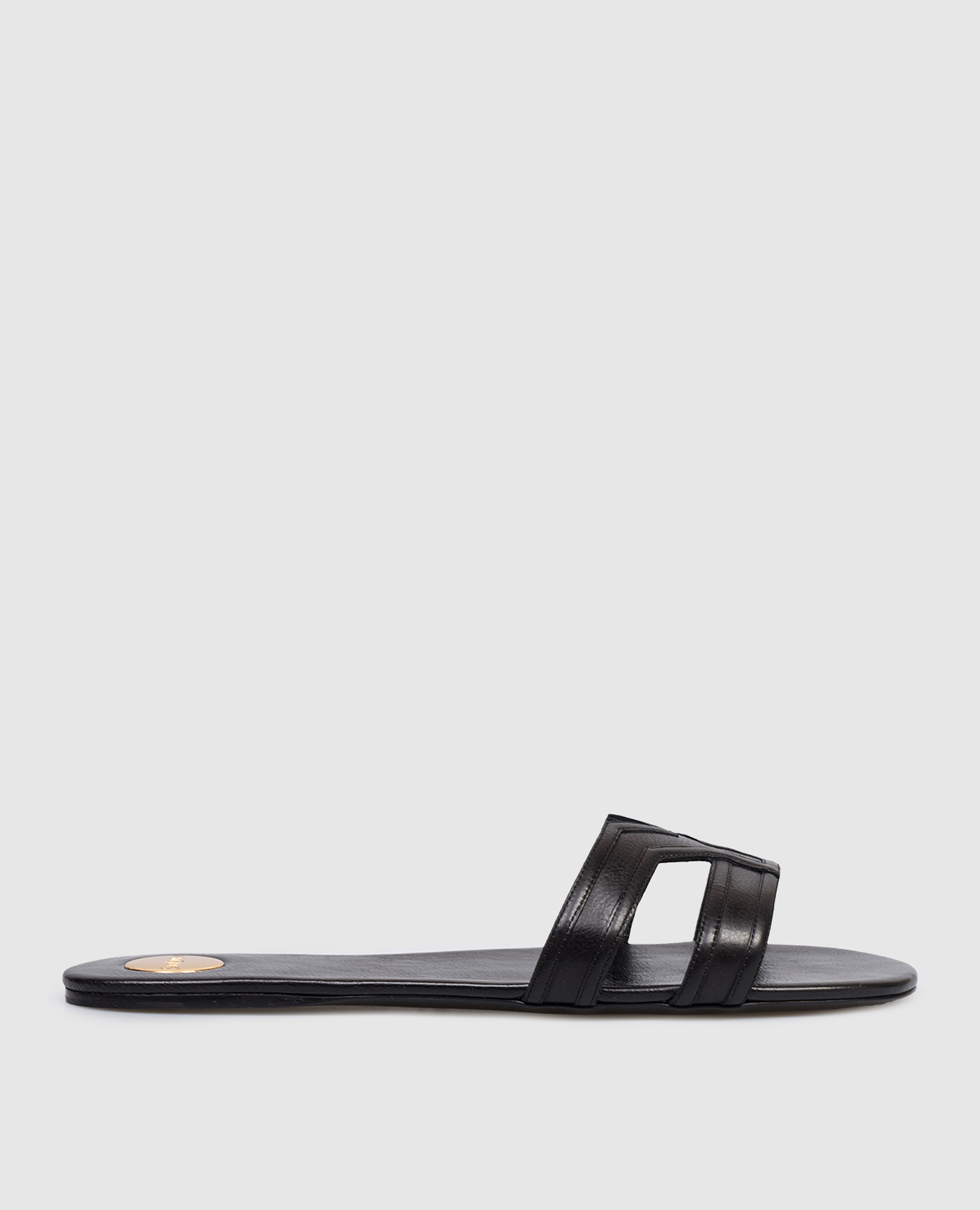 Black leather flip-flops MABROUKA