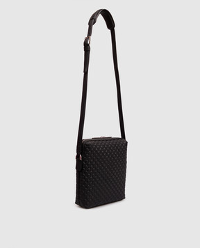 Stefano Ricci Black leather bag with textured emblem ND156TPMR1MR