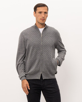 Stefano Ricci Gray cardigan made of wool, silk and cashmere K202026R31F26394