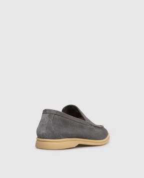 Lanciotti De Verzi Gray suede loafers FELIXLIGHTCACHEMIRE