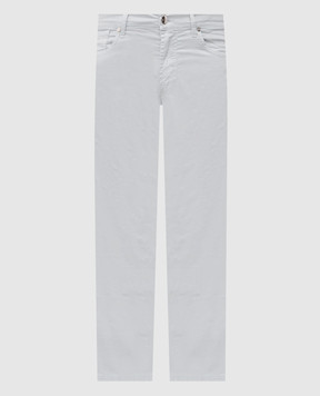 Enrico Mandelli Blue pants with logo patch 0MIAMI5695