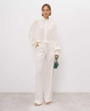 Twinset Ivory blouse with metal logo 262TP2342