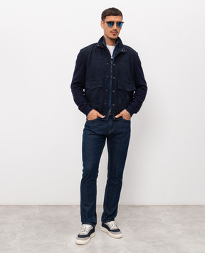 Canali Blue cardigan with cotton MK02054C1159