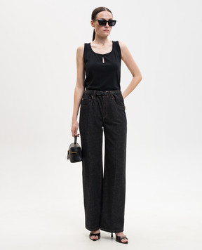 Victoria Beckham Black top with linen 1226JTP007237A