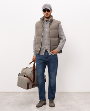 Brunello Cucinelli Blue longsleeve with silk MH8367433