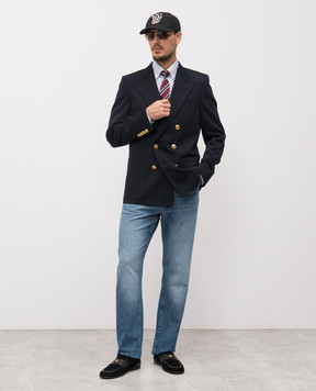 Valentino White striped shirt with emblem 8V3ABS80B95