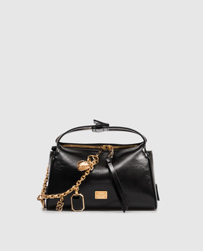 Dolce&Gabbana Vittoria black glossy leather mini bag with pendants BB7889A0070