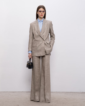 Max Mara Brown patterned linen jacket MXMOLIMPIA1