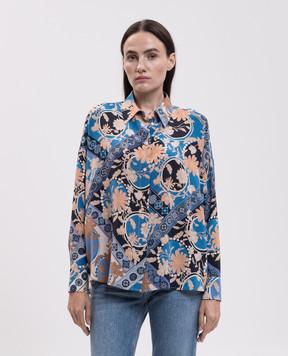 Momoni Flau blue silk blouse MOSH01703MO