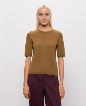 Allude Brown wool top with lurex 26564100
