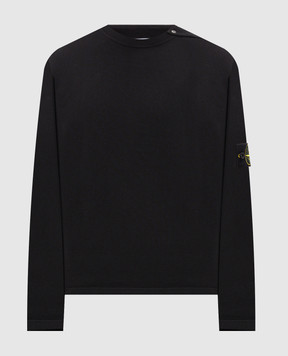 Stone Island Black sweatshirt with logo patch L2S156100036S0406