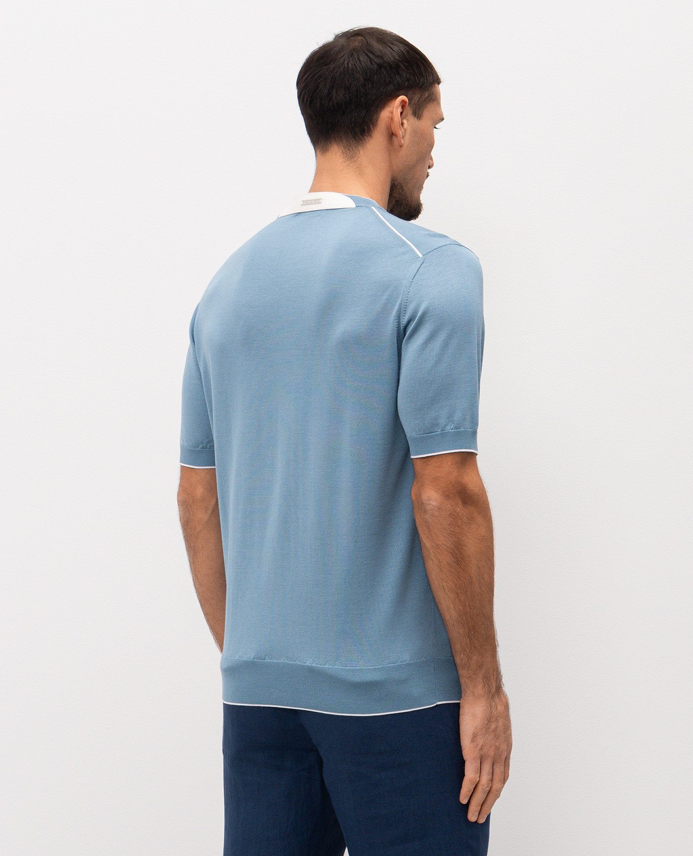 

Blue silk T-shirt Stefano Ricci, Light blue