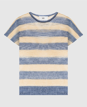 Solotre Openwork top with striped linen M3AB0021