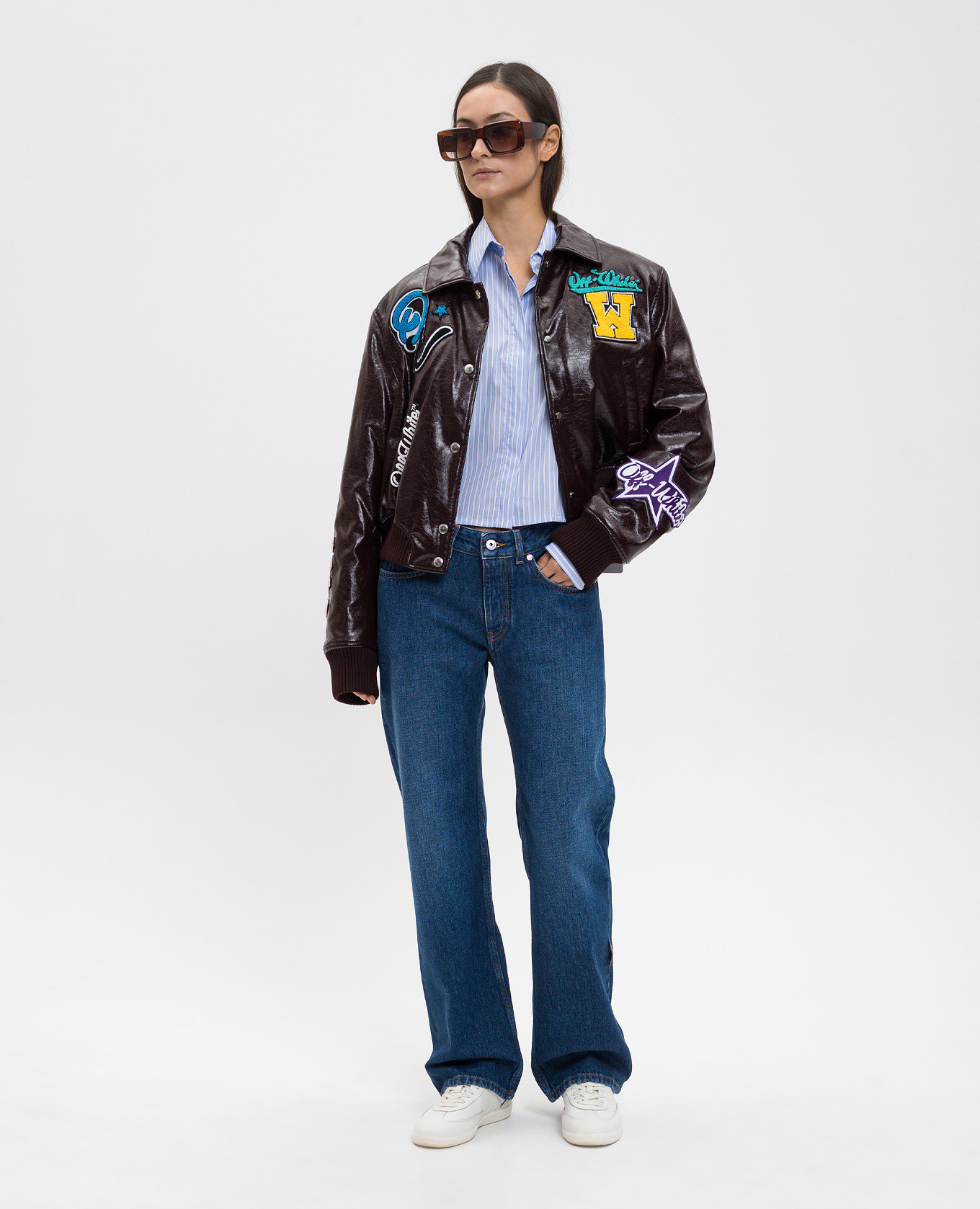 

Blue striped cropped shirt Off-White, Light blue