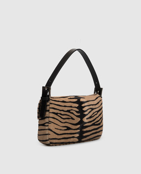 Fendi Brown animal print napped leather bag 8BR850B16B
