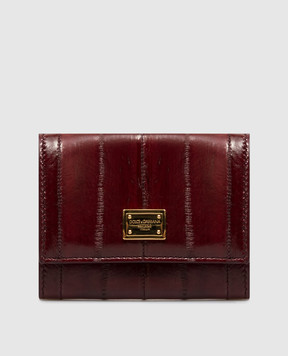 Dolce&Gabbana Burgundy leather wallet with logo plate BI0770A8B08