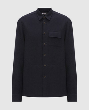 Kiton Blue wool shirt UMCBUBAK0141I