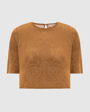 Twinset Brown top with woven pattern 261TP3141