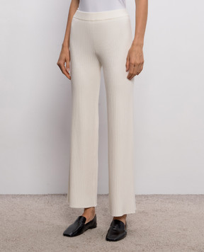 Twinset Ivory ribbed trousers 262LI3EBB