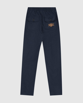 Dolce&Gabbana Children's blue pants with brand patch L45P47FU5ZI814