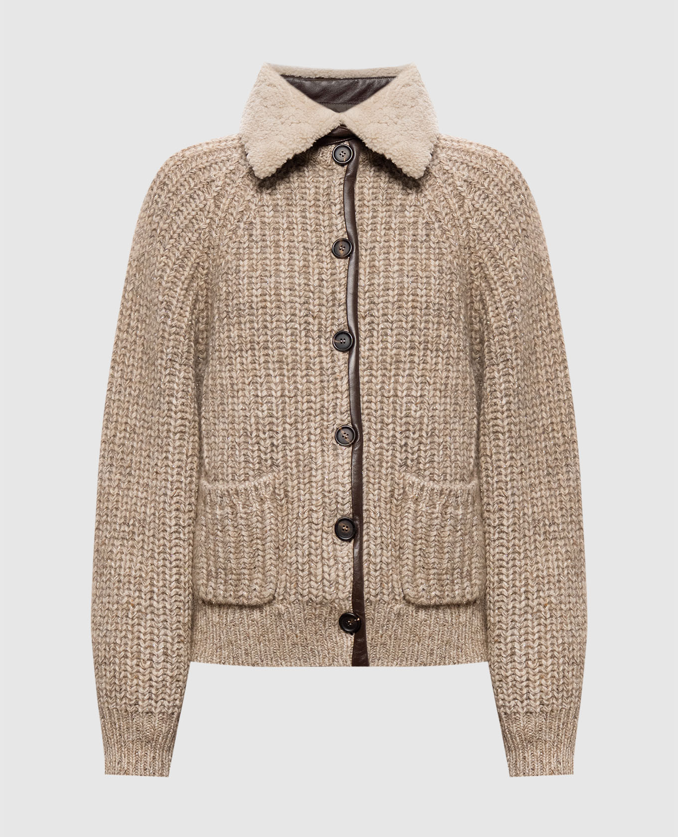 Beige cashmere cardigan Brunello Cucinelli