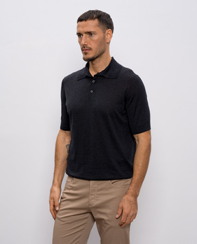 Brunello Cucinelli Gray polo with silk MNB805405