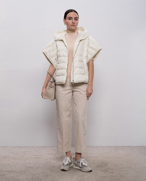 Peserico Beige ribbed top with lurex A99096F1809310