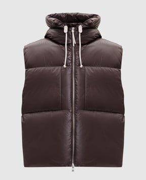 Jil Sander Brown quilted down vest J40AF0175J70007