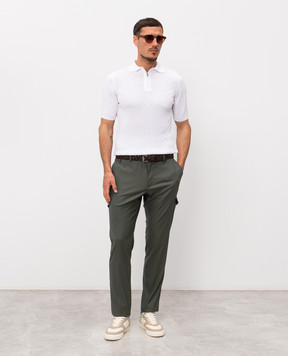 Cashmere&Whiskey White polo with woven pattern DOP267