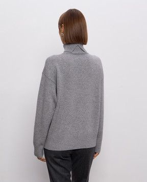 Peserico Gray wool, silk and cashmere sweater A99268F07K09283